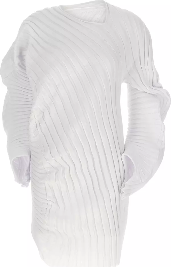 White Polyester Casual Dress