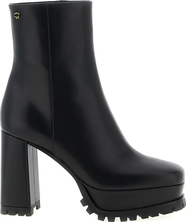 Black Calfskin Ankle Boots