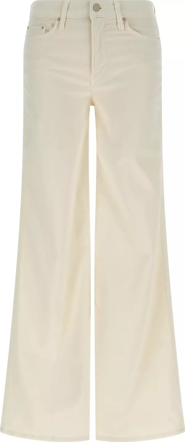 White Cotton Flared Pants