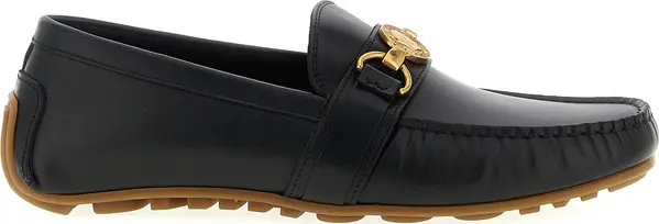 Black Leather Slip-On Loafers