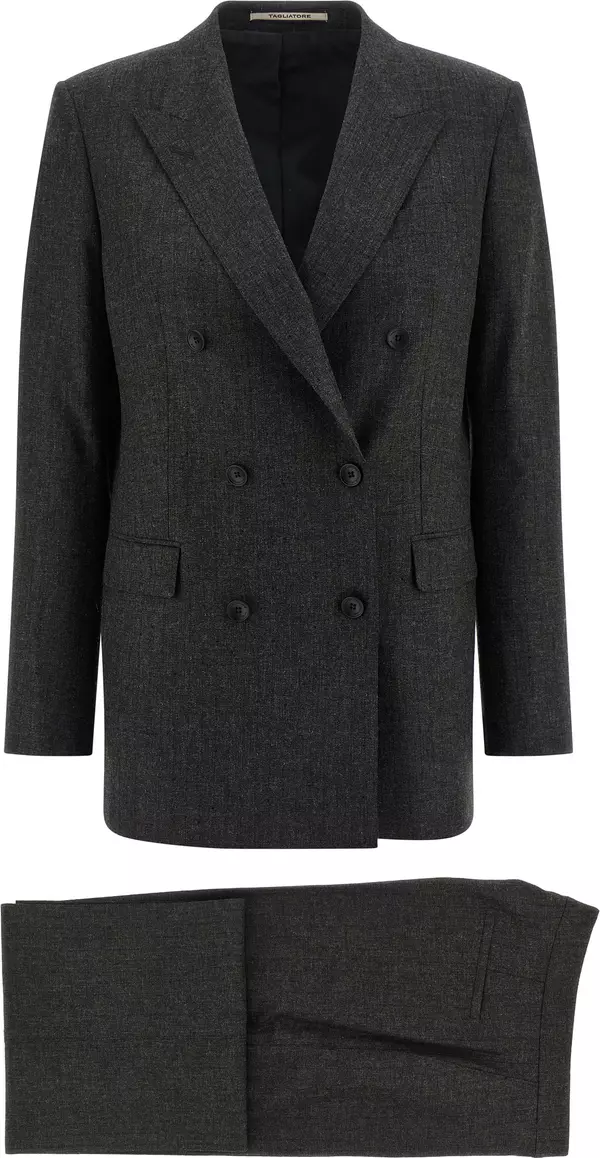 Gray Viscose Two-Piece Suit