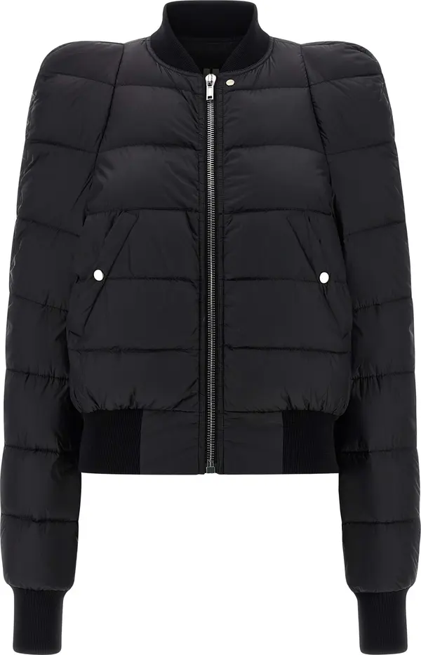 Black Nylon Bomber