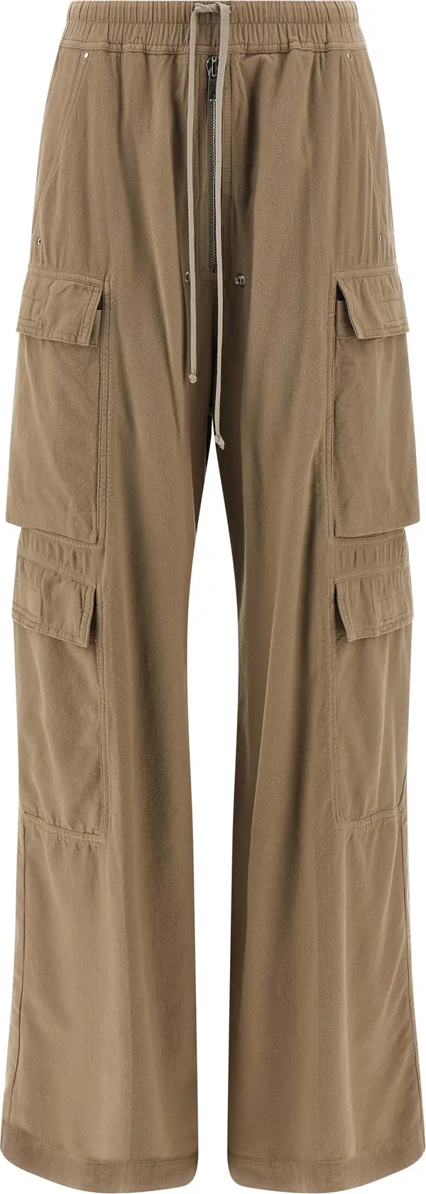 Beige Cotton Cargo Pants