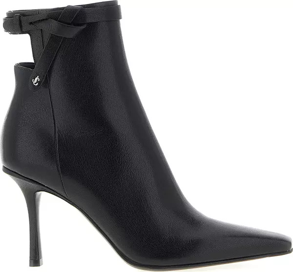 Black Leather Ankle Boots