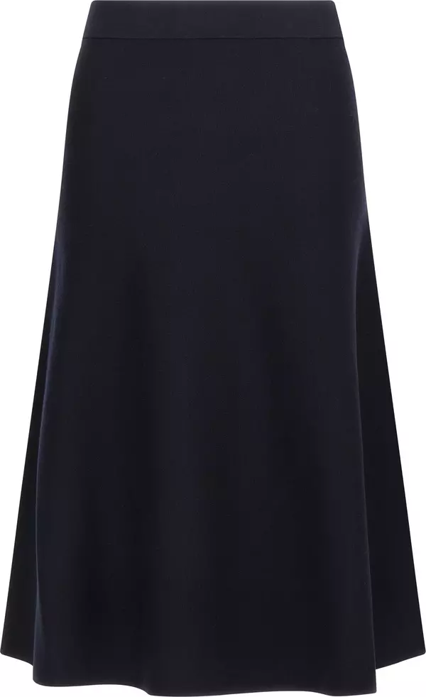 Blue Viscose Midi Skirt