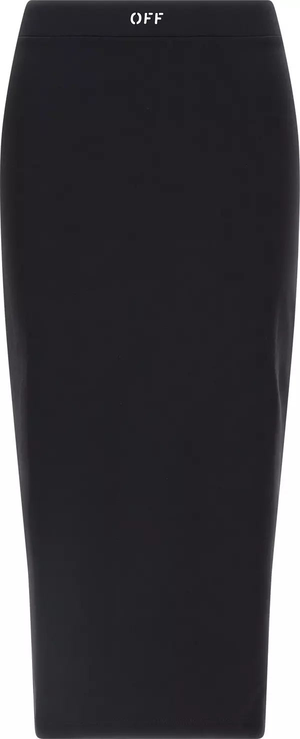 Black Polyamide Midi Skirt