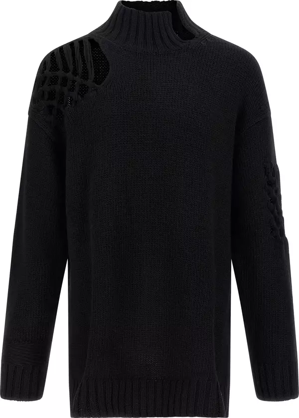Black Wool Cardigan