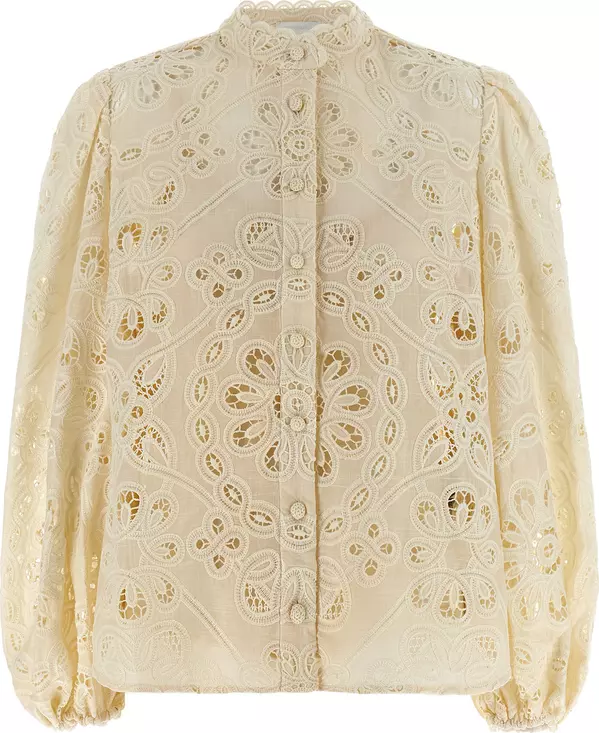 Beige Polyester Blouse