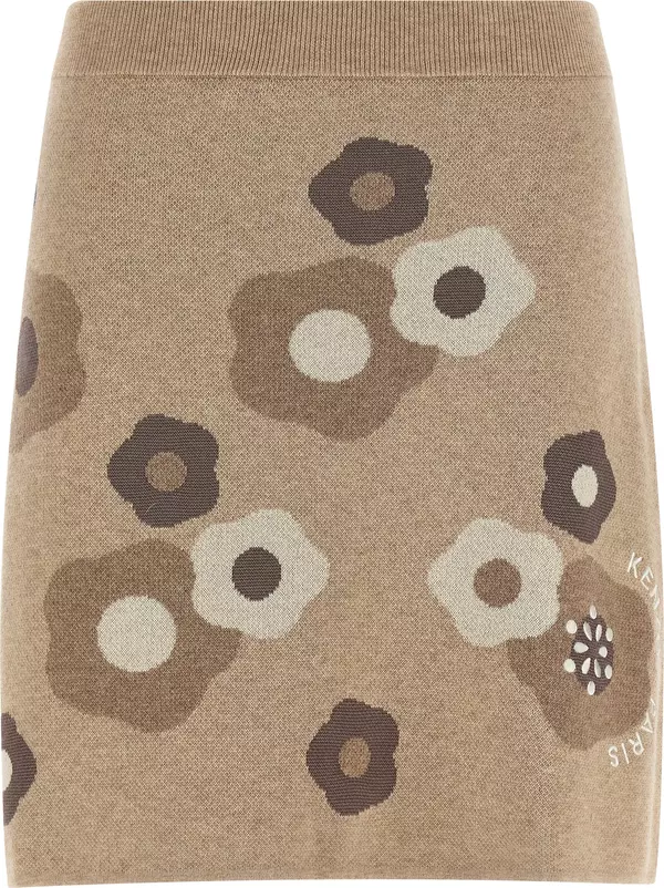 Beige Wool Long Skirt
