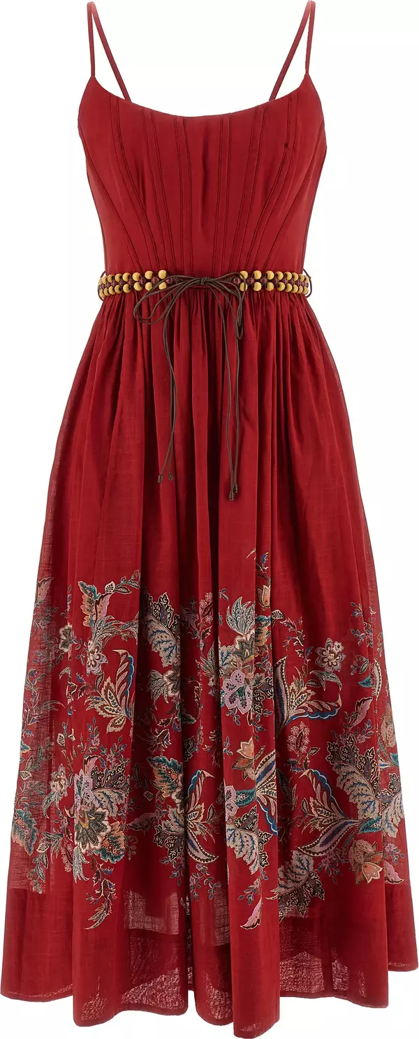 Multicolor Cotton Midi Dress