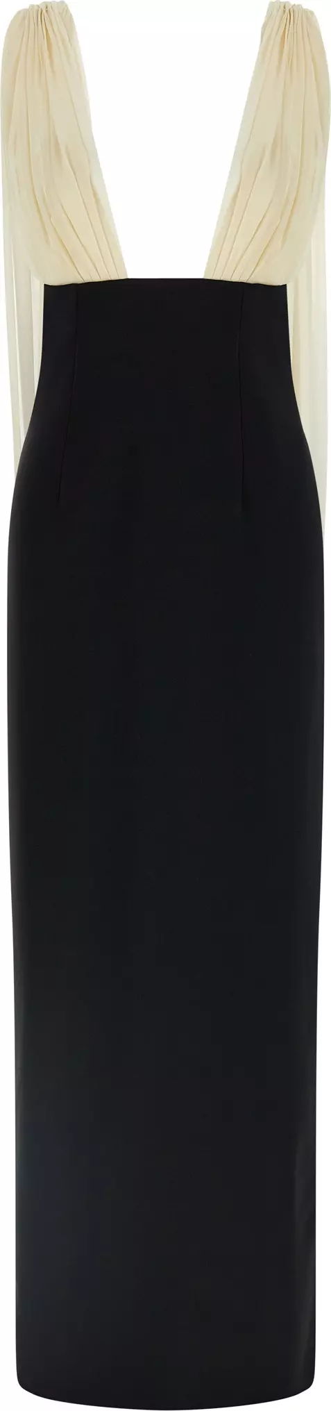 Bicolor Virgin Wool Long Dress