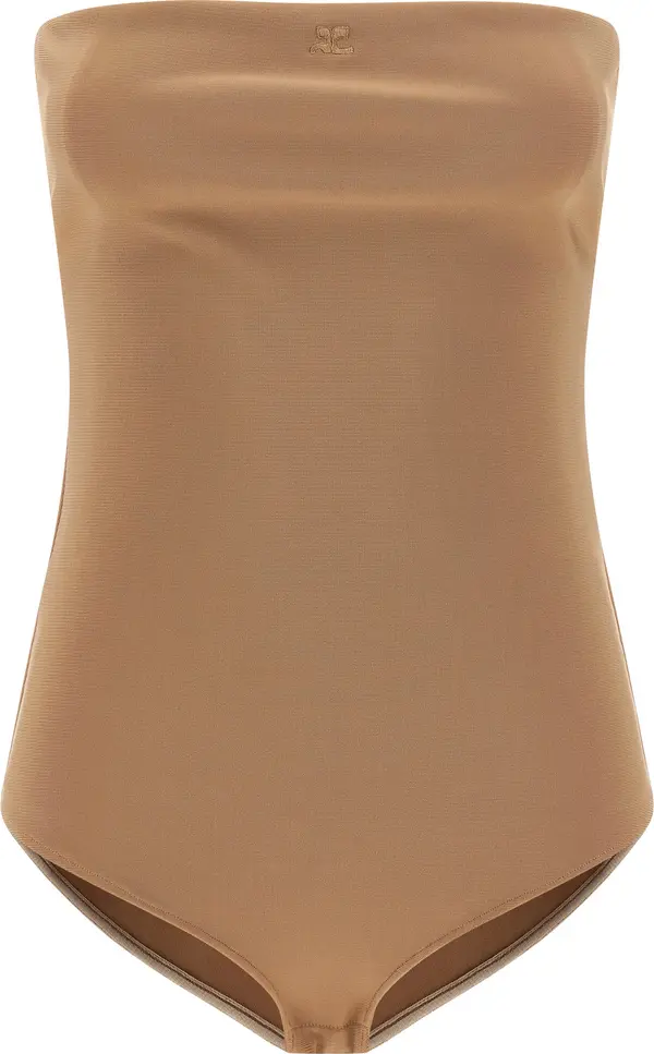 Beige Viscose Bodysuit