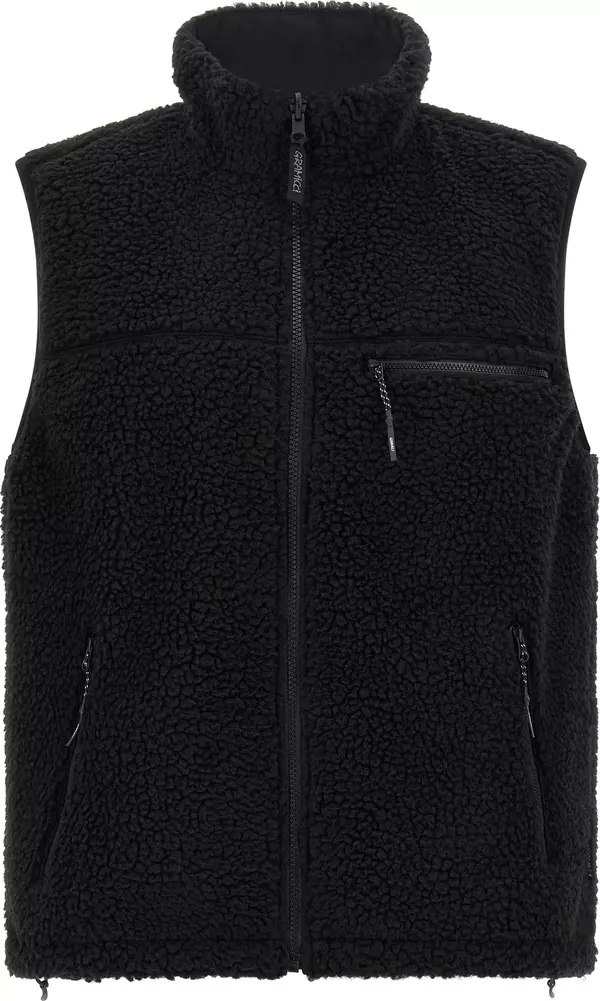Black Polyester Sleeveless Jacket