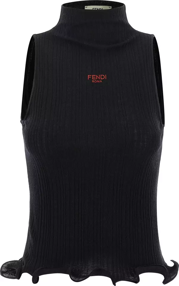 Black Polyester Sleeveles T-Shirt