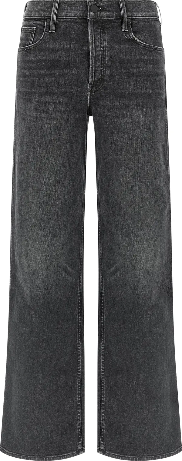 Black Cotton Straight-Leg Jeans