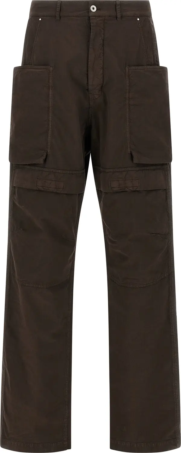 Brown Cotton Cargo Pants