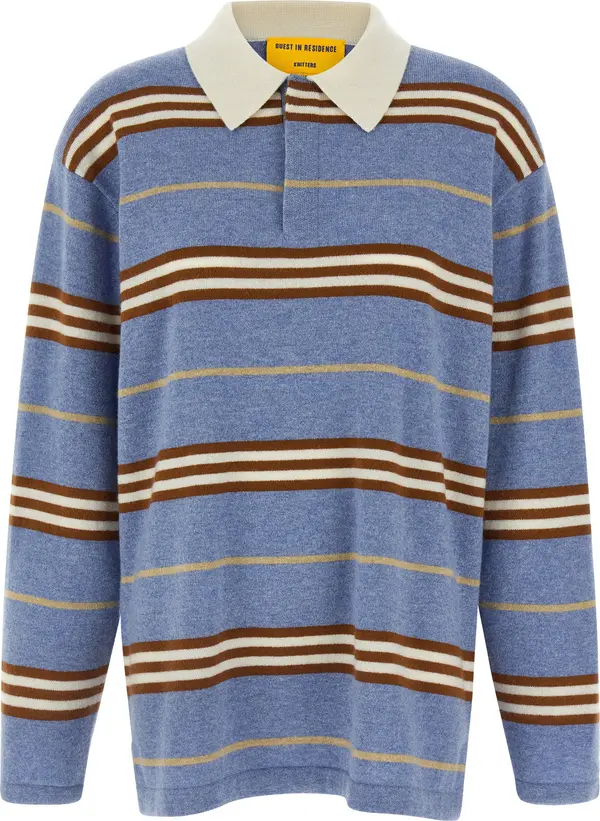 Blue Cashmere Polo Shirt