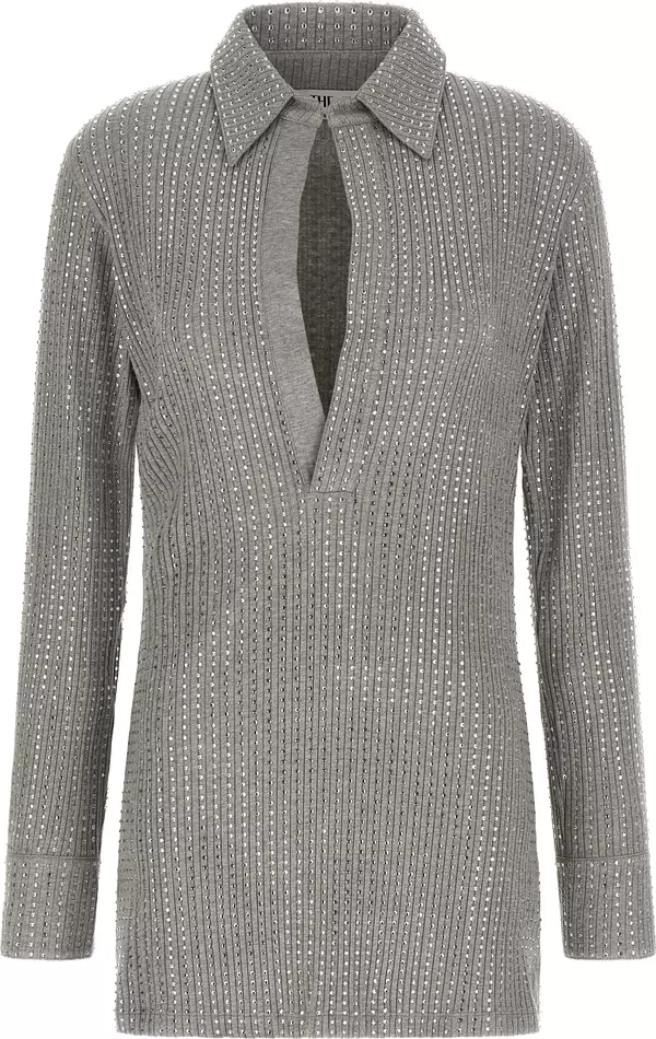 Gray Cotton Short Dress