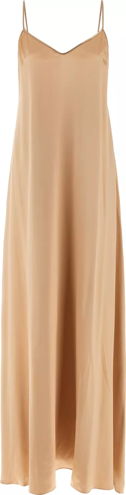 Beige Viscose Long Dress