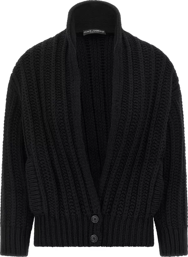 Black Virgin Wool Cardigan