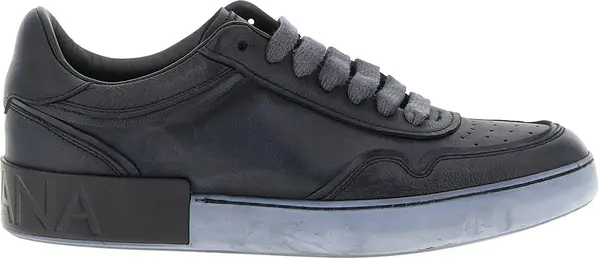 Black Lamb Leather Low Top Sneakers