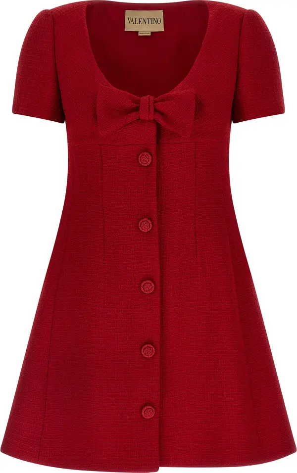 Multicolor Virgin Wool Short Dress