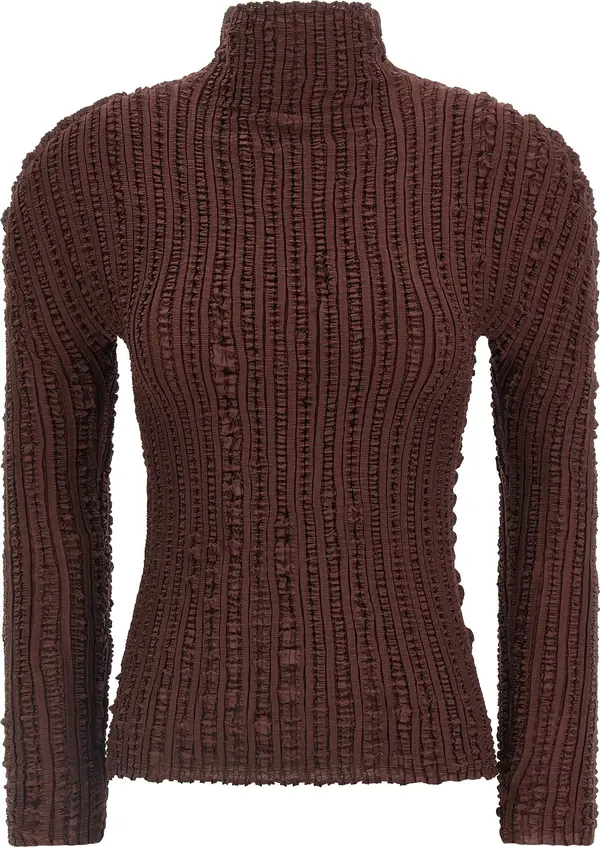 Brown Polyester Cardigan