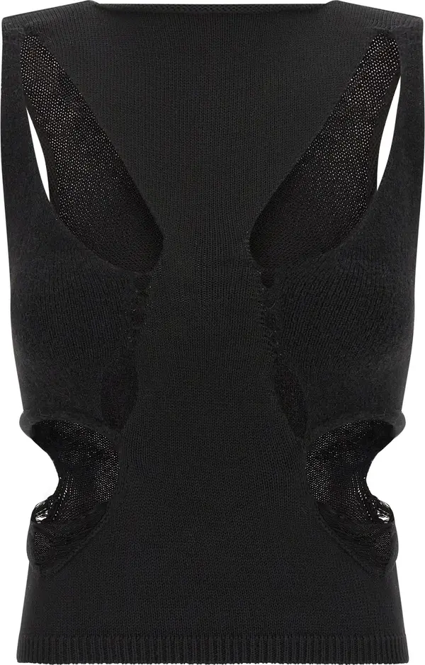 Black Wool Tank Tops