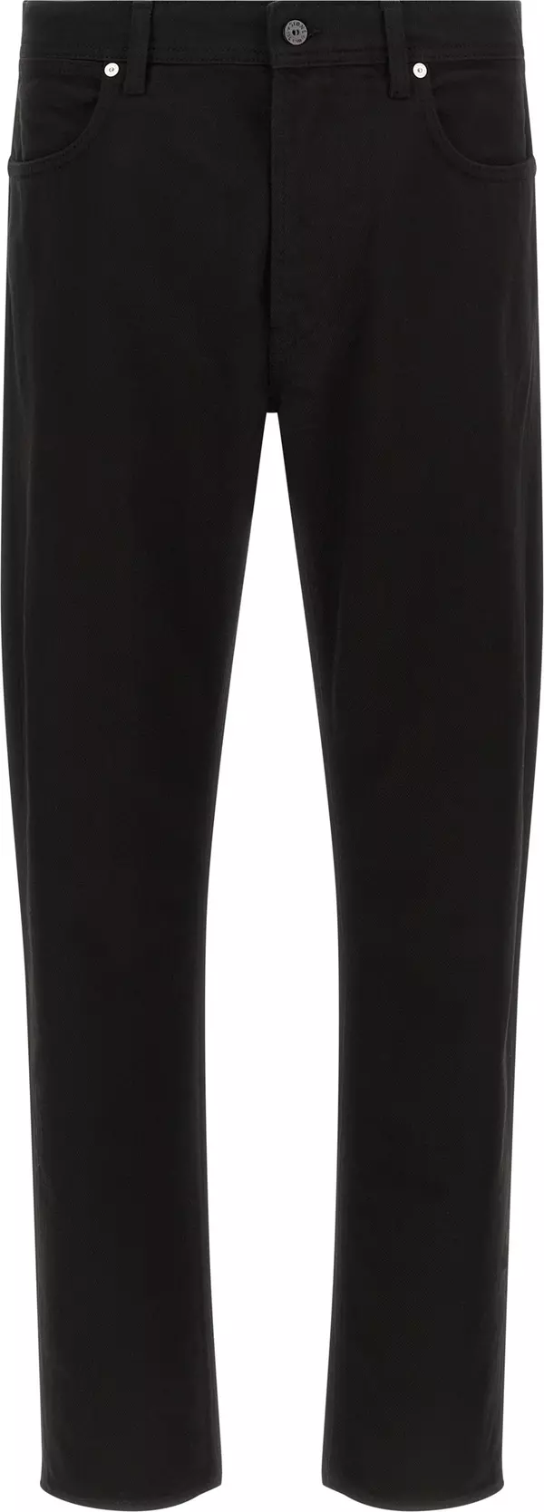 Black Cotton Straight-Leg Jeans