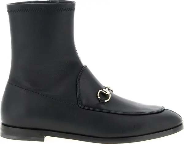 Black Lamb Leather Ankle Boots