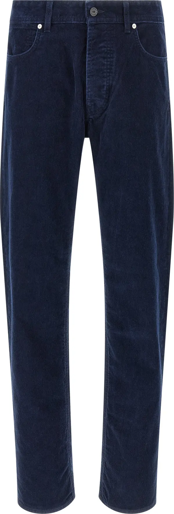 Blue Cotton Casual Pants