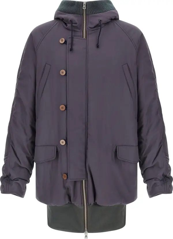 Purple Virgin Wool Parka