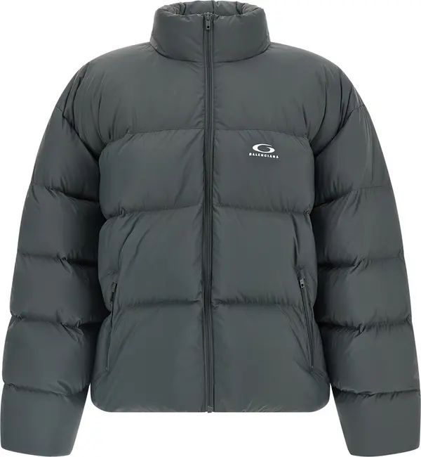Gray Polyamide Full-Length Jacket