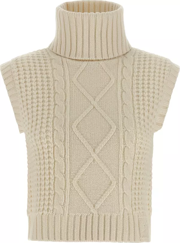White Merino Wool Sleeveless Jacket