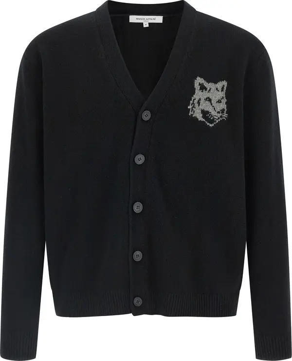 Black Merino Wool Cardigan