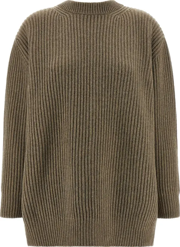 Beige Virgin Wool Short Dress