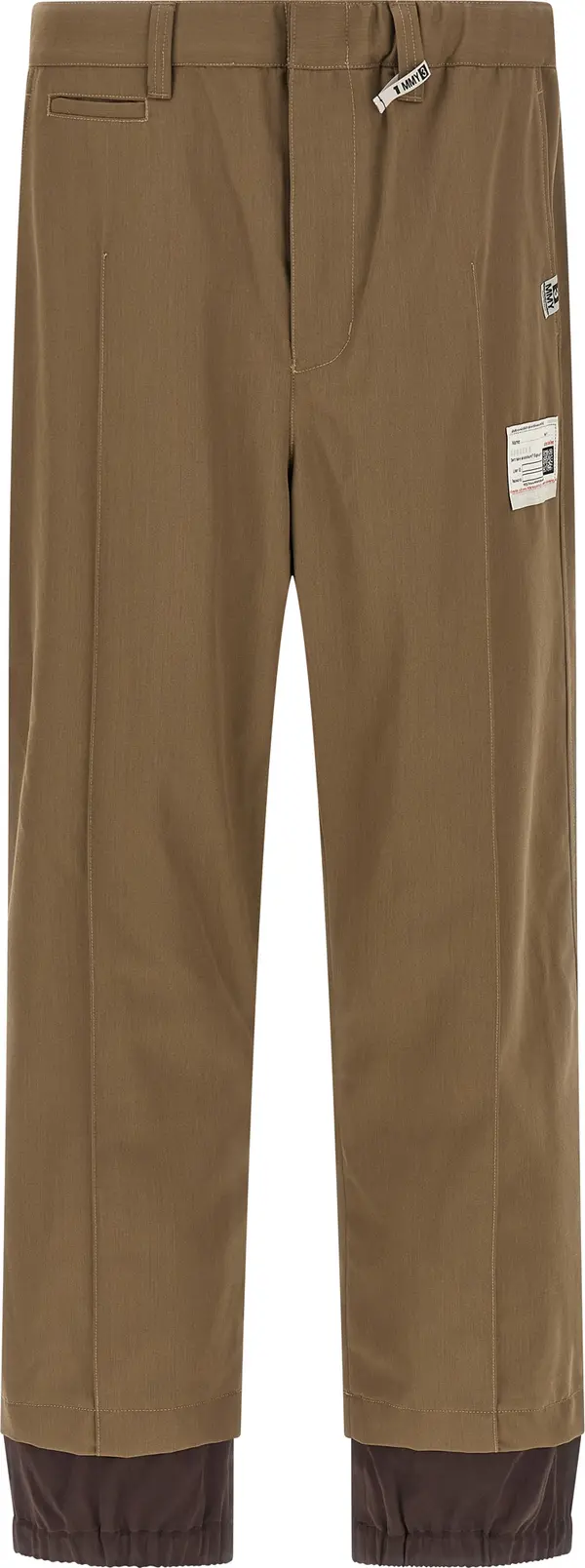 Bicolor Polyester Casual Pants
