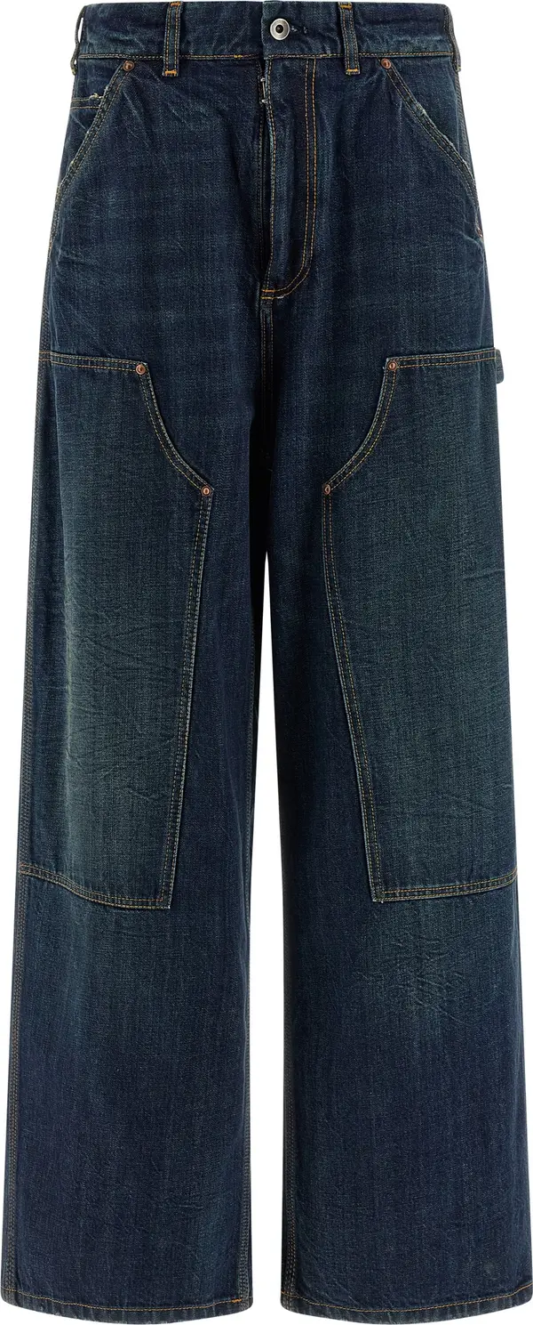 Blue Cotton Relaxed Fit Jeans