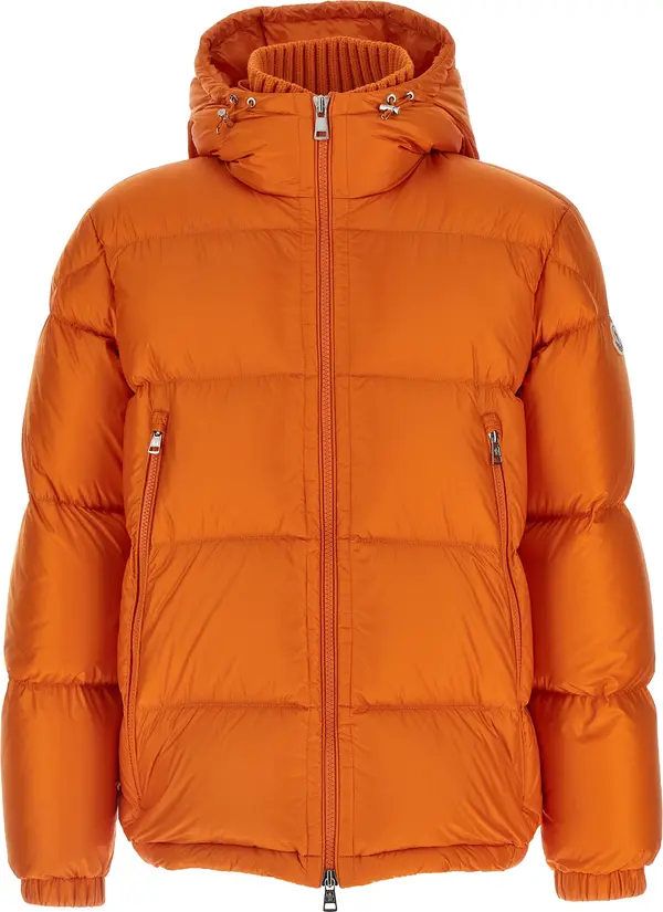 Orange Polyamide Full-Length Jacket