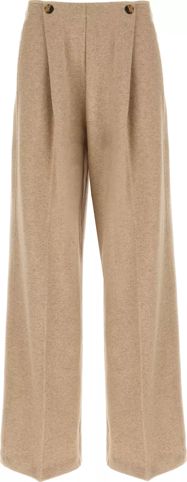 Beige Cashmere Casual Pants