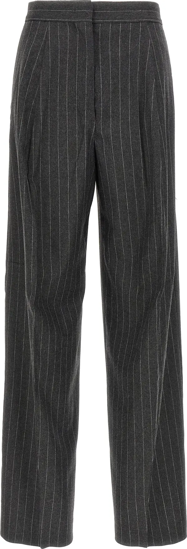 Gray Virgin Wool Dress Pants