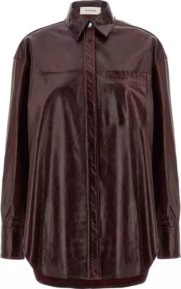 Bordeaux Lamb Leather Blouse