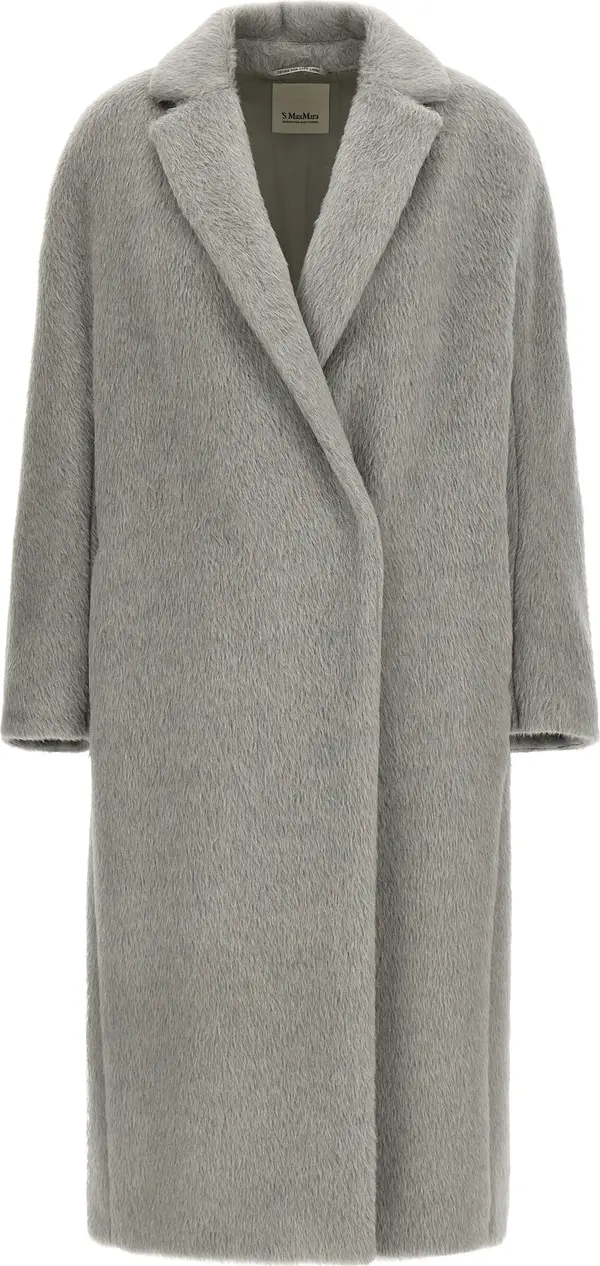 Gray Alpaca Leather Coat