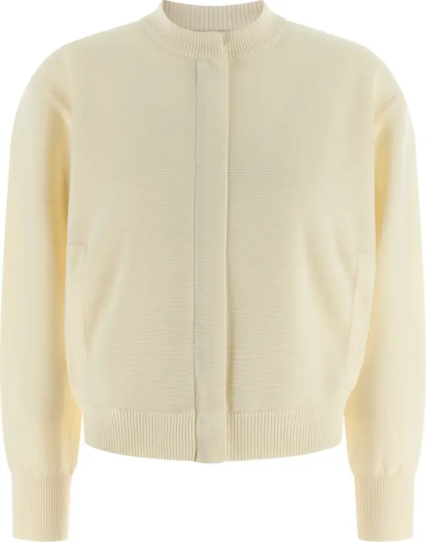 White Virgin Wool Cardigan
