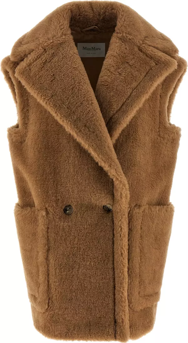 Beige Wool Sleeveless Jacket