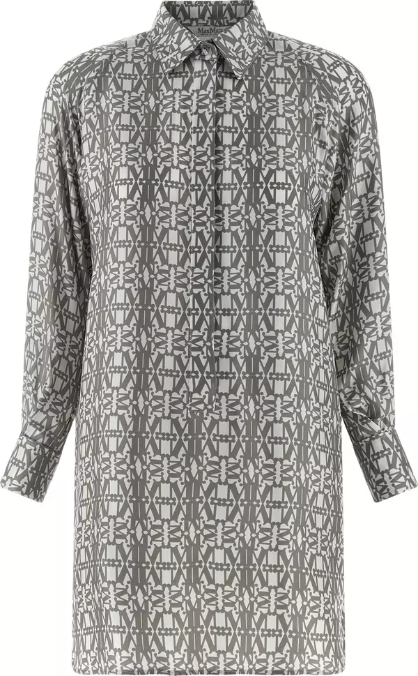 Gray Silk Short Dress