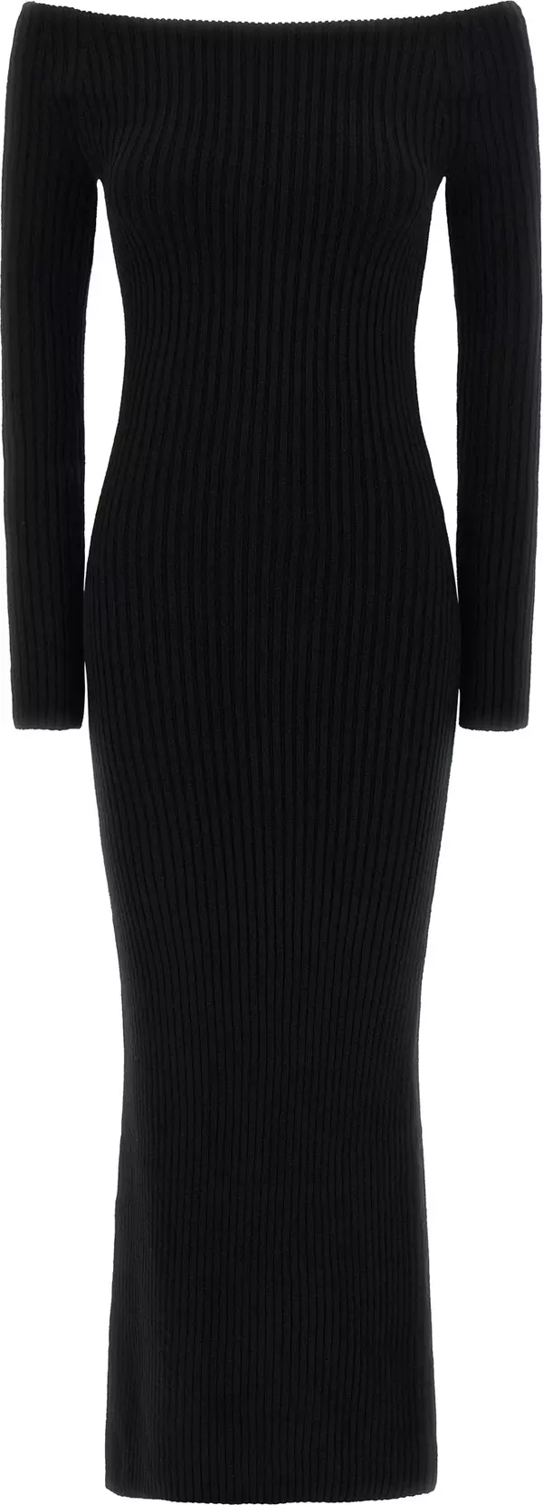 Black Wool Long Dress