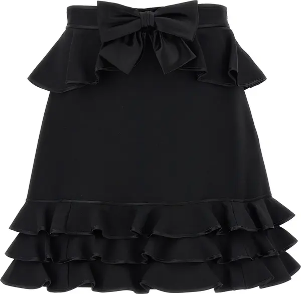 Black Virgin Wool Long Skirt