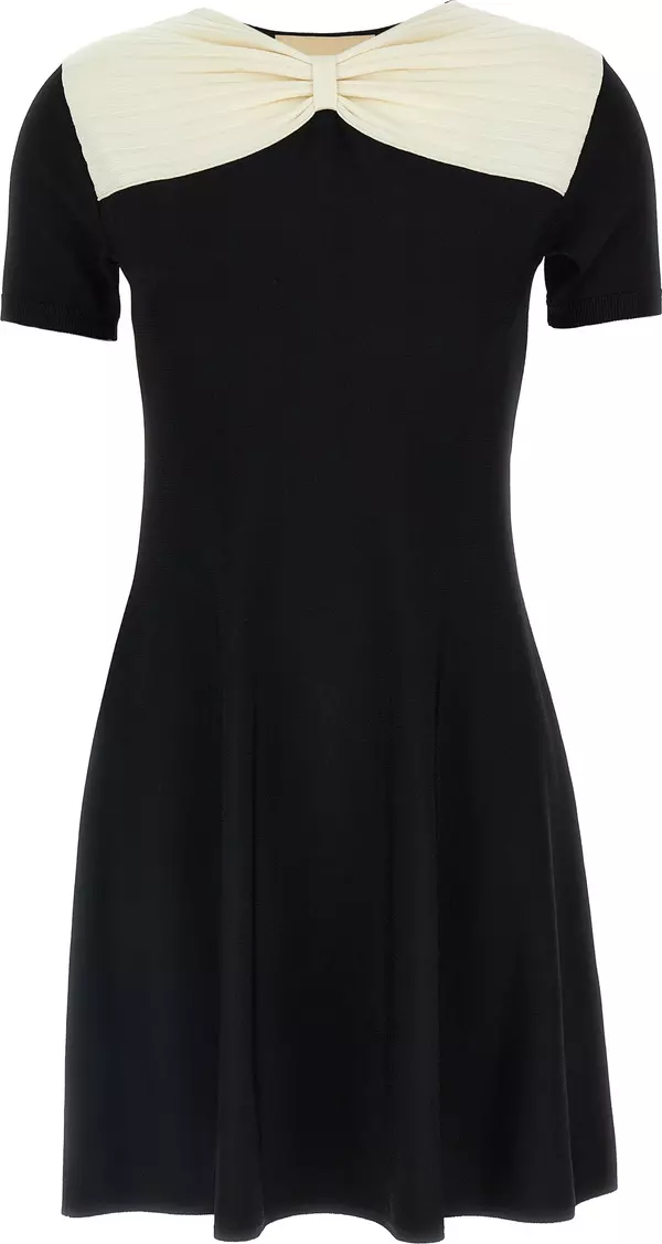 Black Viscose Short Dress