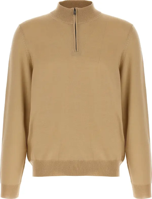 Beige Virgin Wool Cardigan